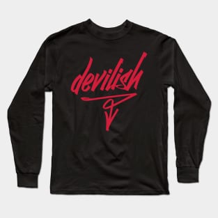 Devilish graffiti style graphic novelty attitude t-shirt Long Sleeve T-Shirt